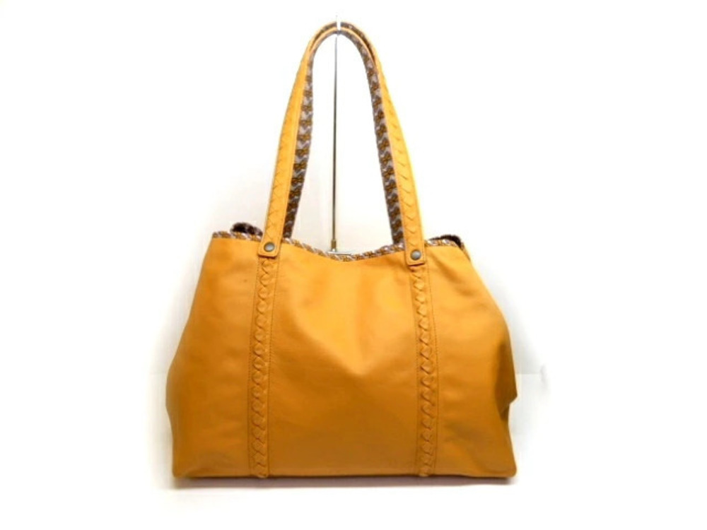 BOTTEGA VENETA Shoulder Bag Calfskin Mustard Yellow
